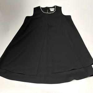 Ianella vintage black dress with classic rhinestone neckline